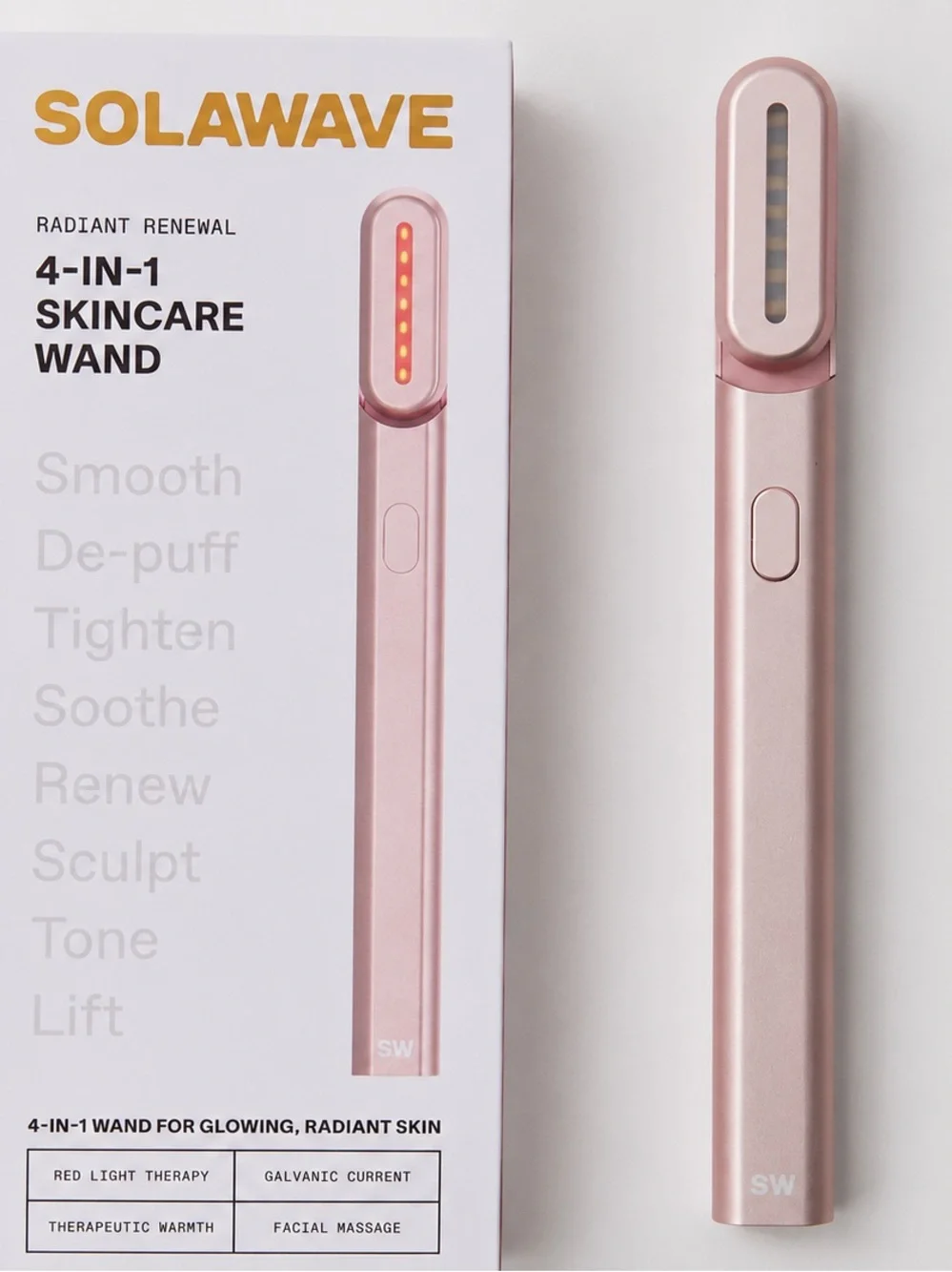 Solawave 4-in-1 Skincare Wand — Pink Renewing Facial Tool